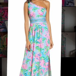 Lilly Pulitzer Malia one-shoulder maxi dress